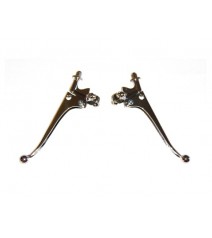 Paire de leviers chromés avec boules et tendeurs (22mm)